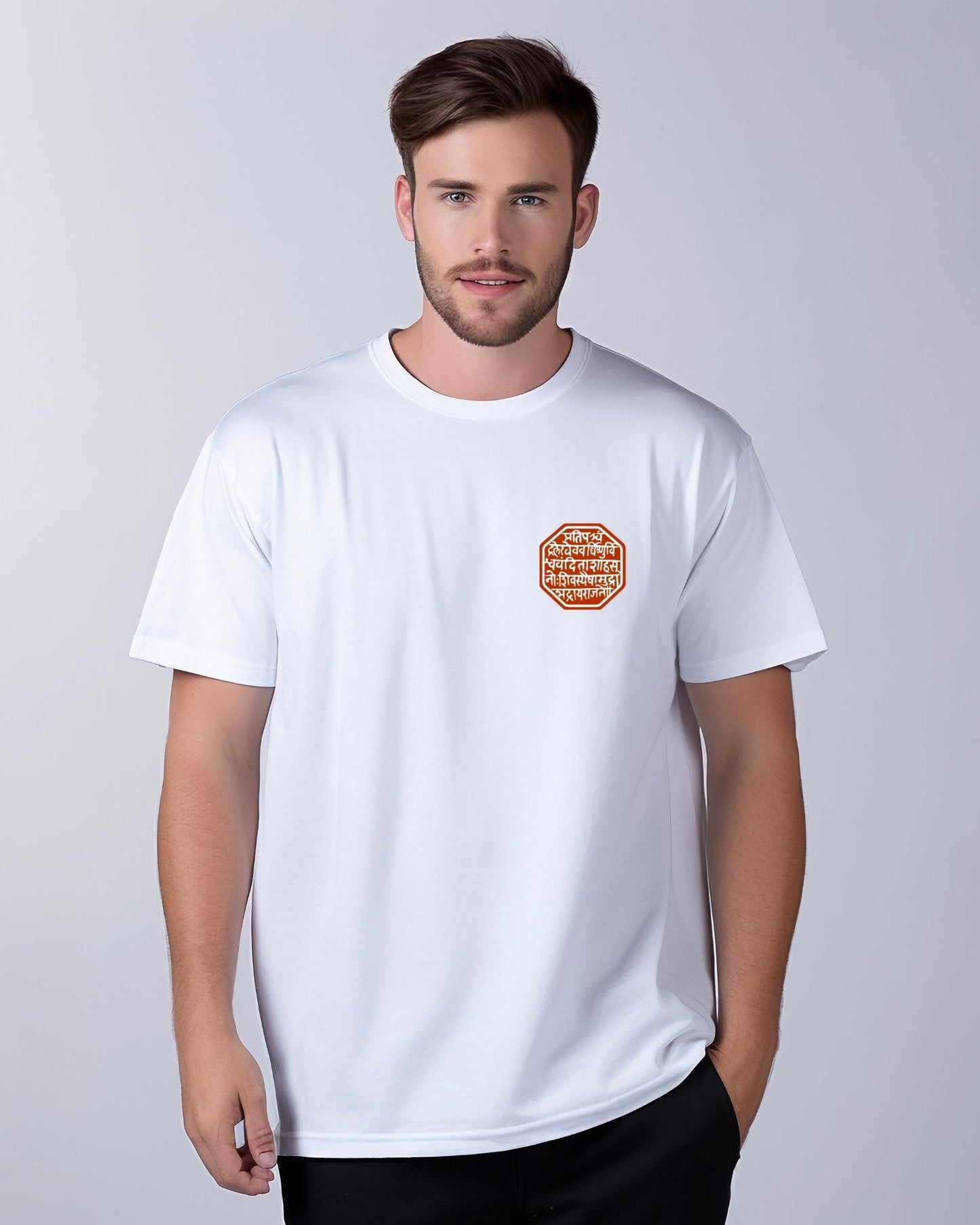 Chhatrapati Shivaji Maharaj - Rajmudra Unisex Classic Cotton Crew Neck Half Sleeve T-Shirt