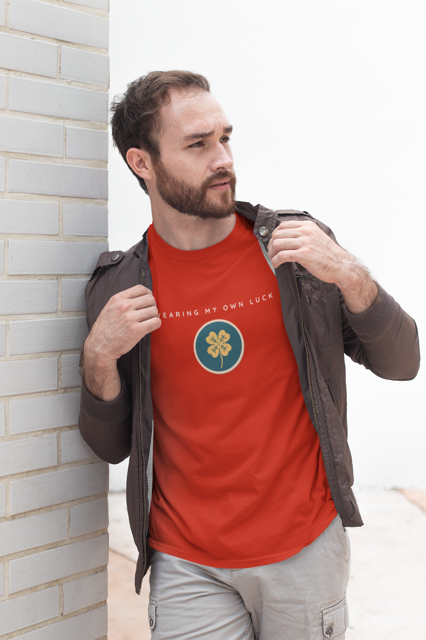 Wear Your Own Luck (4 Leaf Clover) - Unisex Classic Crew Neck Half Sleeve Cotton Lucky T-Shirt