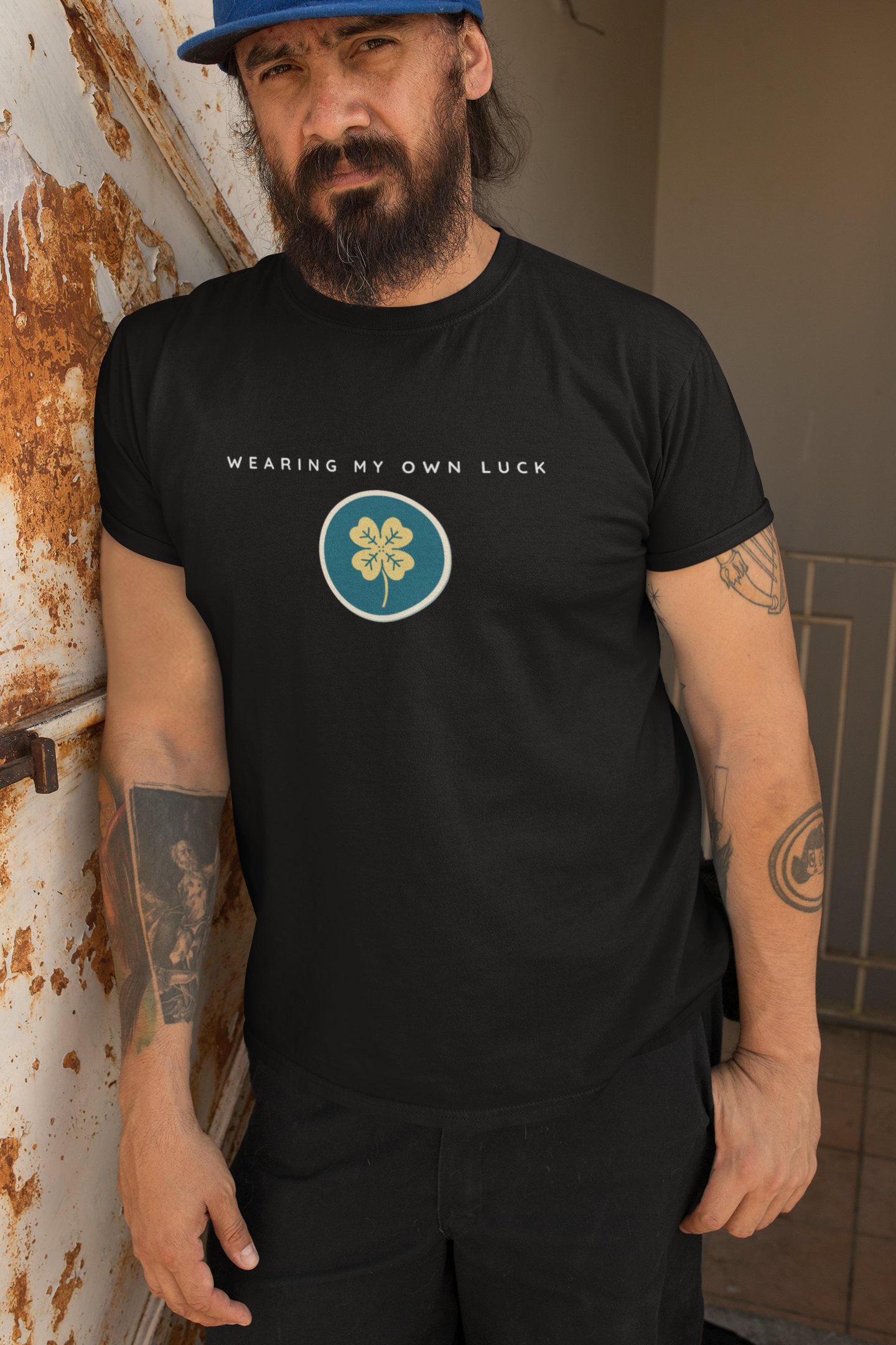 Wear Your Own Luck (4 Leaf Clover) - Unisex Classic Crew Neck Half Sleeve Cotton Lucky T-Shirt