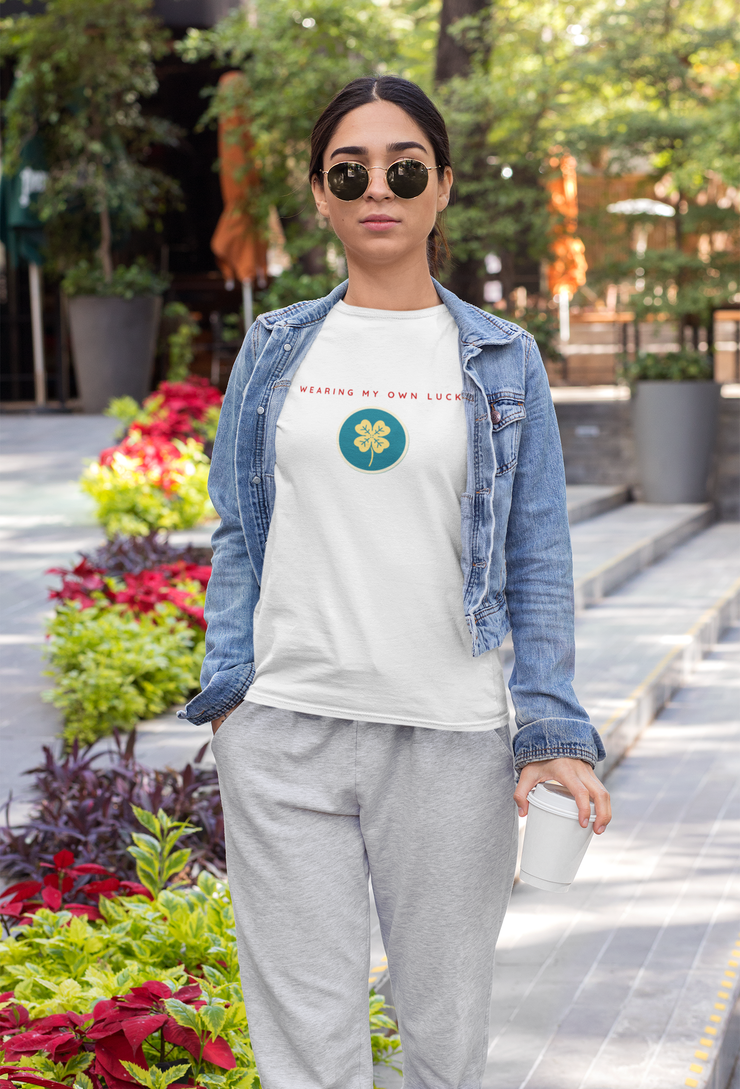 Wear Your Own Luck (4 Leaf Clover) - Unisex Classic Crew Neck Half Sleeve Cotton Lucky T-Shirt